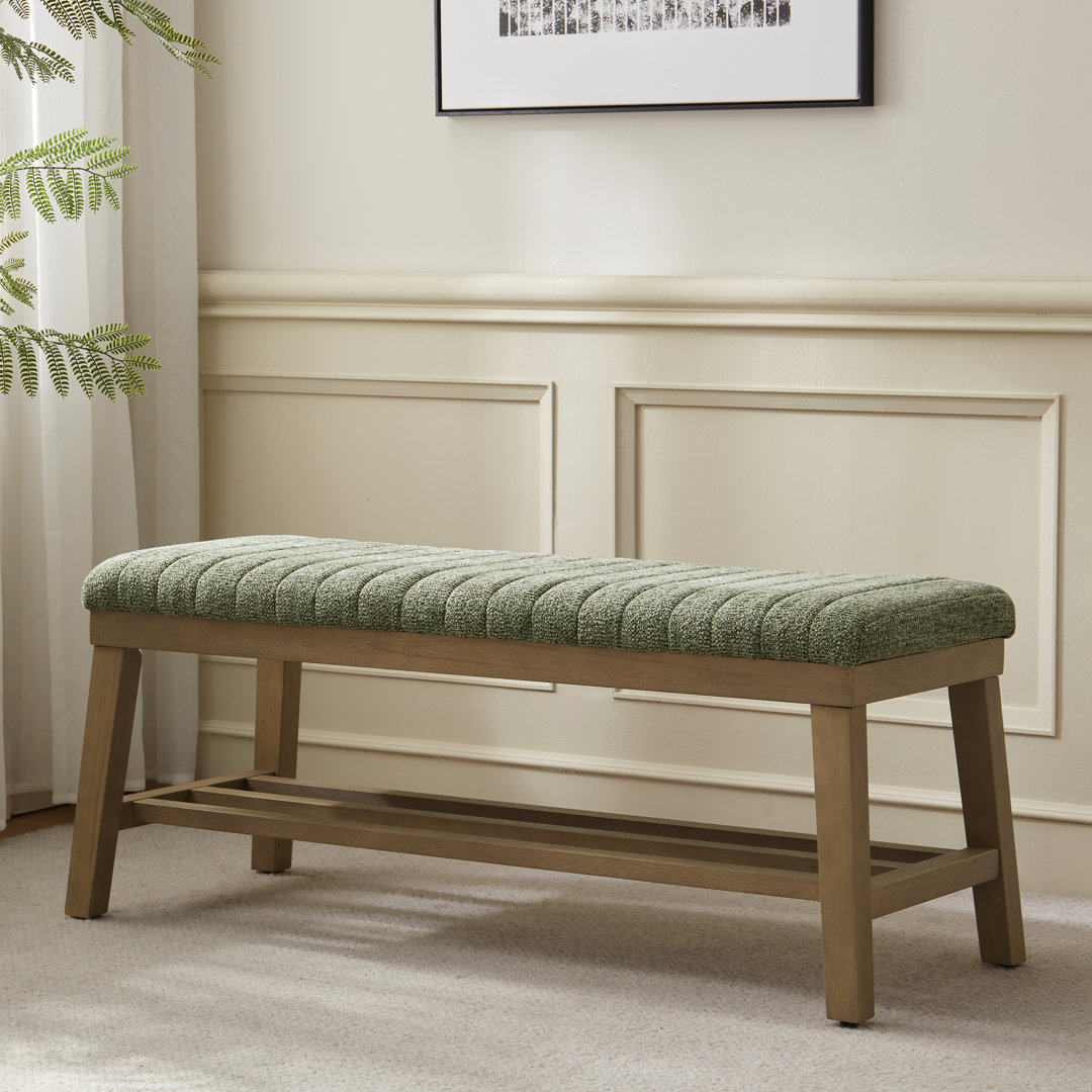44.4" W Modern Upholstered Wooden Storage Bench